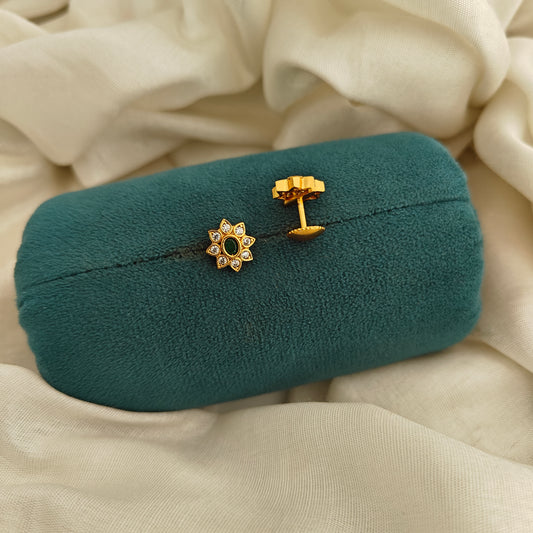 92.5 Silver With Gold Polish Earrings-RCV388