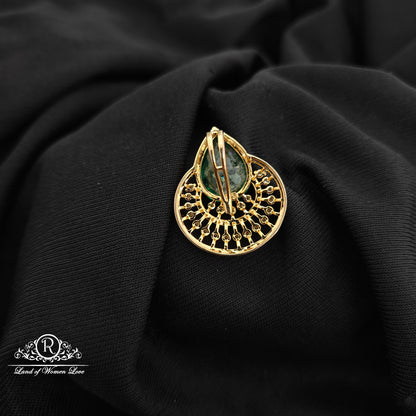 92.5 Silver Green stone diamond finishing pendent -RCR198