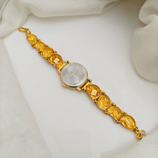 92.5-Silver With Gold Polish Watch Desgin-RCV423