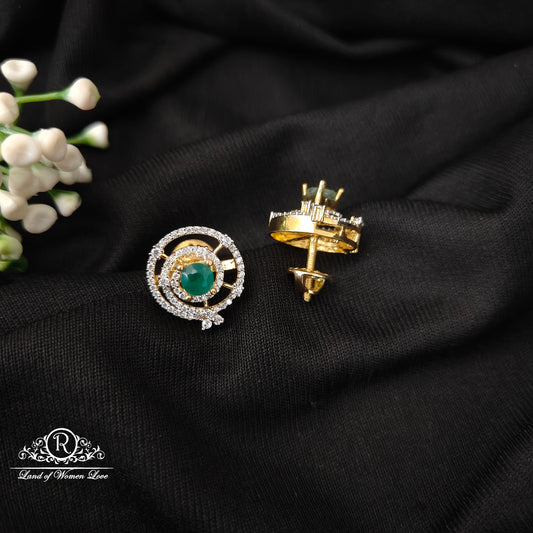 92.5 silver simple and Cute diamond finishing earrings-RCDS430