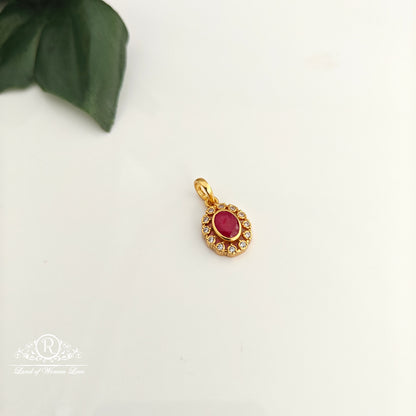 92.5 silver Ruby stone locket -RCR154