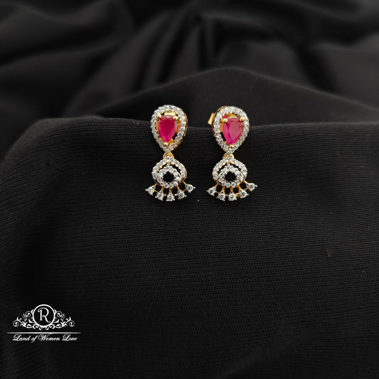 92.5 silver diamond finishing  earrings -RCR208