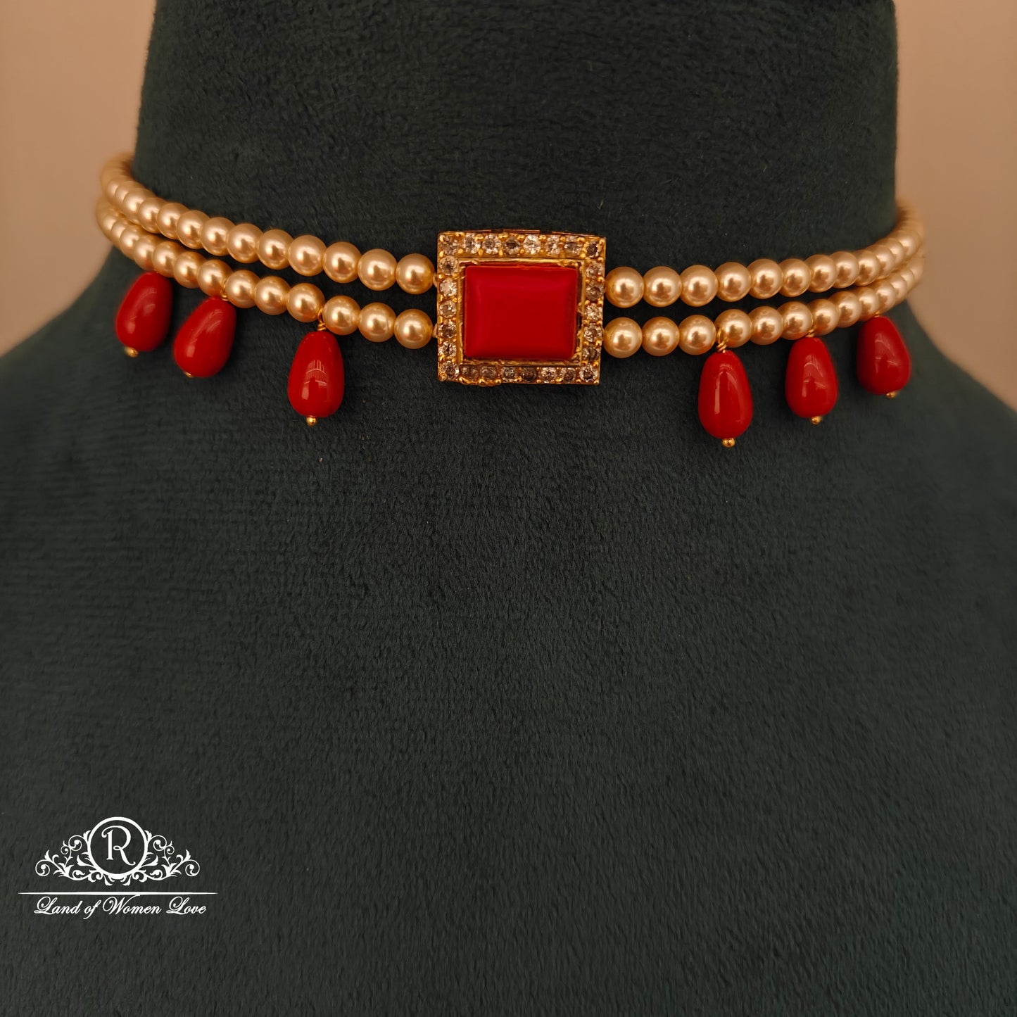 92.5 Silver pearl chocker -RCH1170