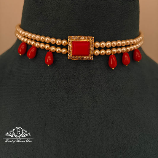 92.5 Silver pearl chocker -RCH1170