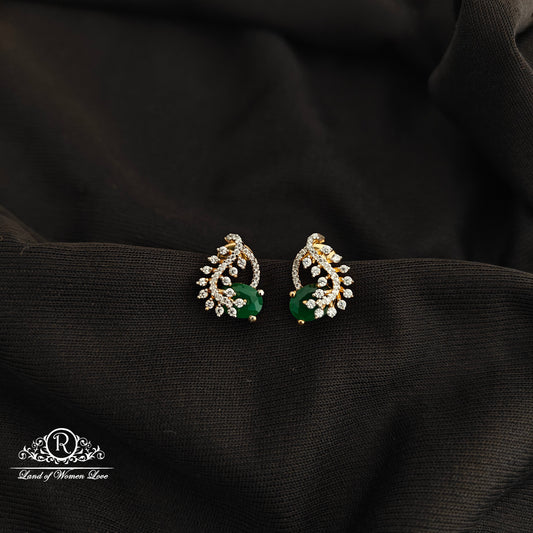 92.5 Silver Diamond Finish Earrings-RCSB023