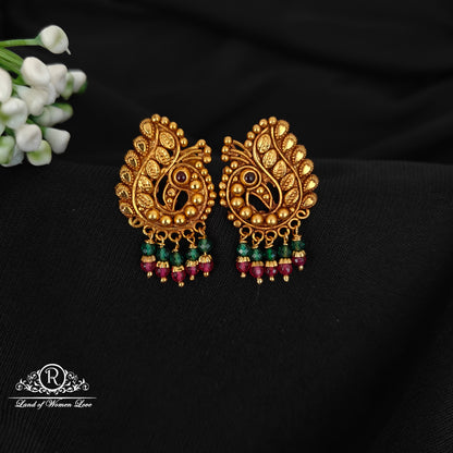 92.5 SILVER PEACOCK  STUDS-RCJR1073