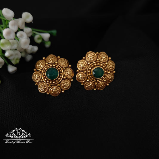 92.5 SILVER KASU MODEL EARRINGS-RCM1398