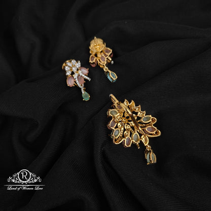 92.5 SILVER FUSHION COLLECTION EARRINGS WITH PENDANT SET-RCM1432