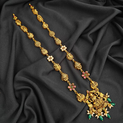 92.5 Silver  lakshmi devi Haram design-RCV337