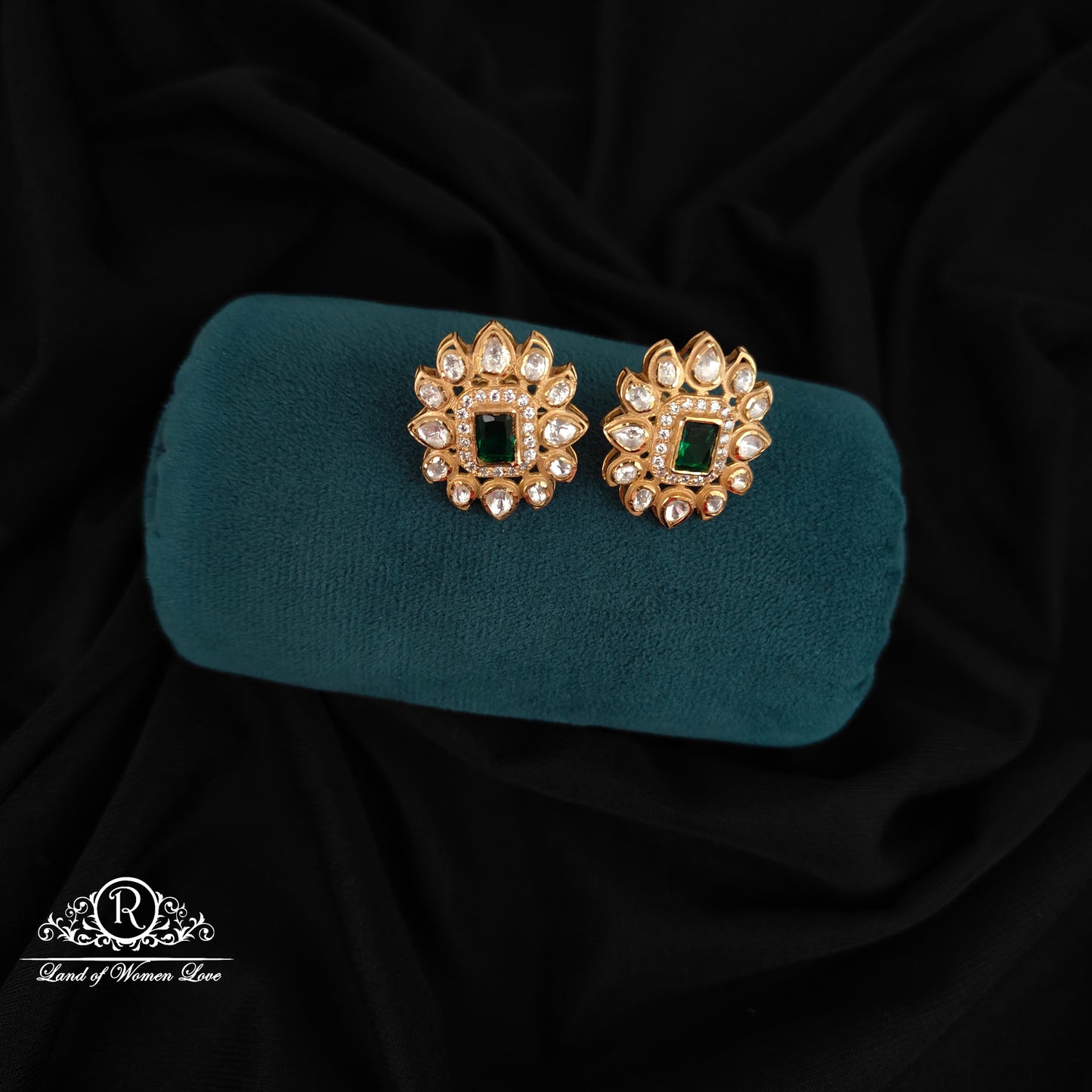 92.5 SILVER MOSSINATE EARRINGS-RCNJ004