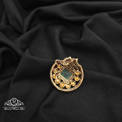 92.5 silver mossinate side locket with peacock design -RCMJ301