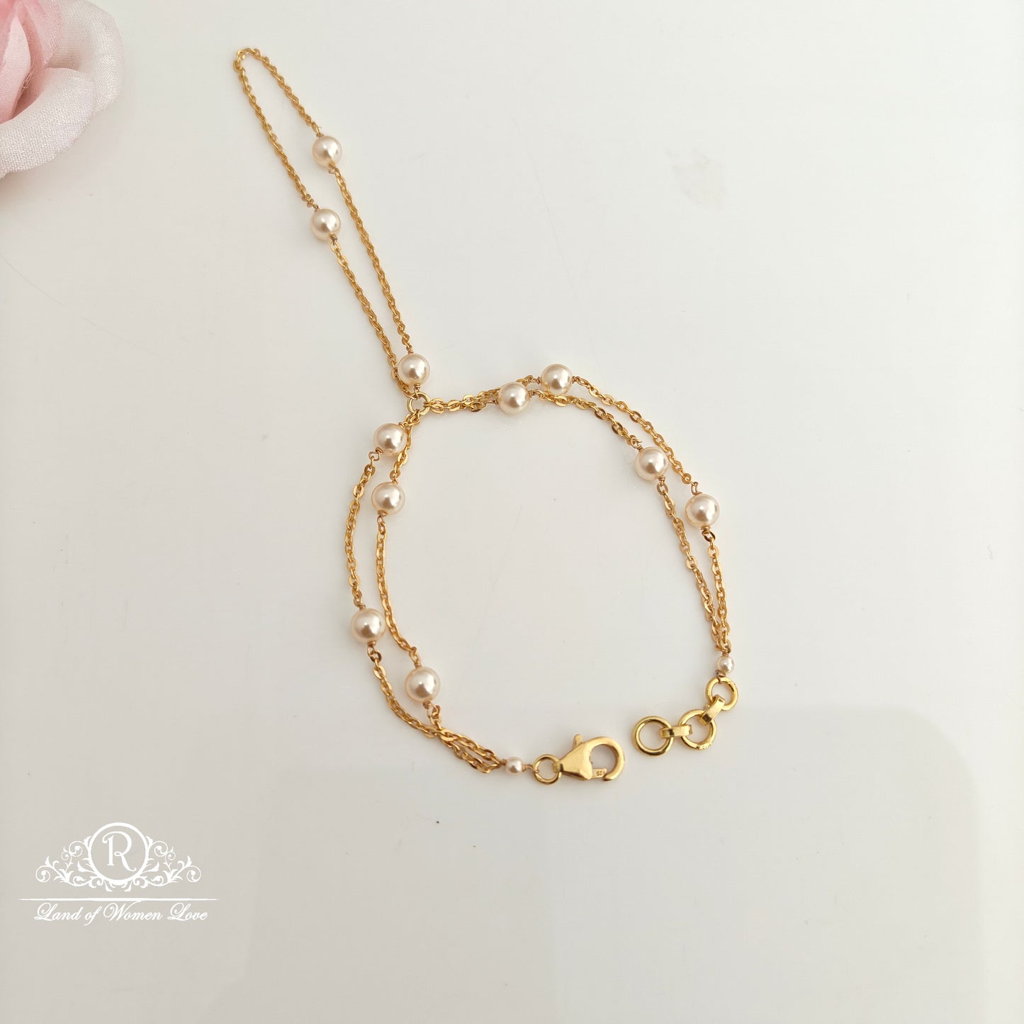92.5 Silver with gold polish Bracelet -RCH310