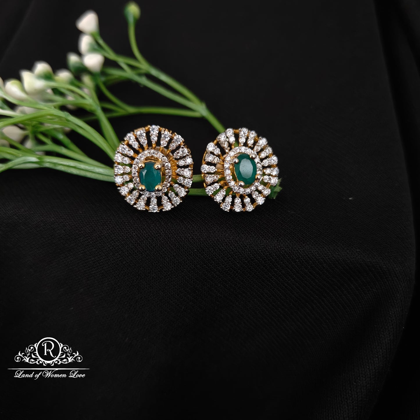 92.5 silver simple and Cute diamond finishing earrings-RCCP77