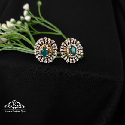 92.5 silver simple and Cute diamond finishing earrings-RCCP77