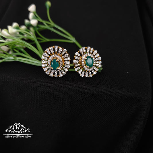 92.5 silver simple and Cute diamond finishing earrings-RCCP77