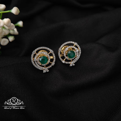 92.5 silver simple and Cute diamond finishing earrings-RCDS430