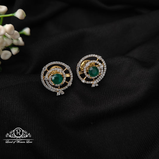 92.5 silver simple and Cute diamond finishing earrings-RCDS430