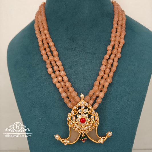 92.5 silver simple and Cute tiger nail pendant with beads -RCJR885