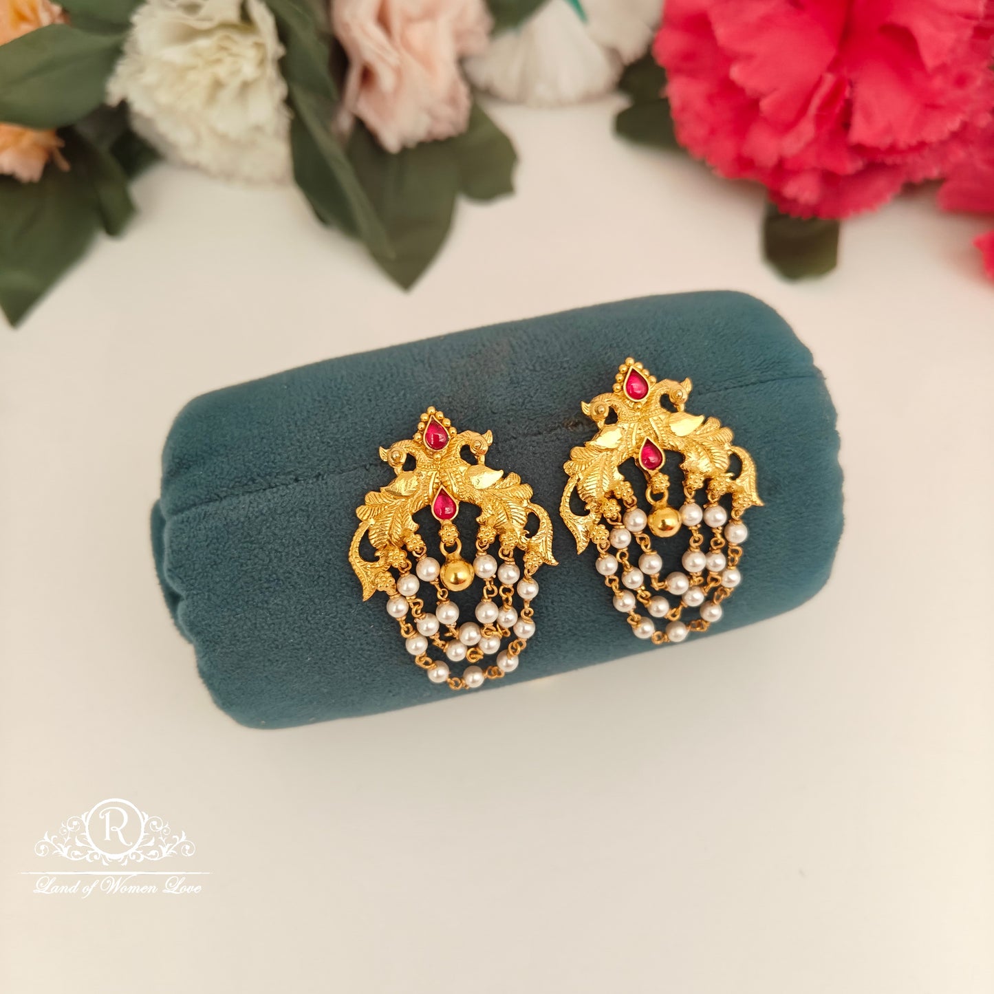 92.5 Silver Peacock Earrings -RCH1198-1