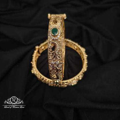 92.5 SILVER PEACOCK DESGIN BANGLES-RCHD106