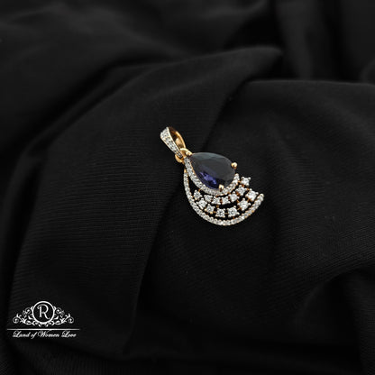 92.5 Silver Blue drop shape diamond finishing Locket -RCR200