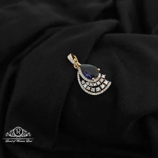 92.5 Silver Blue drop shape diamond finishing Locket -RCR200