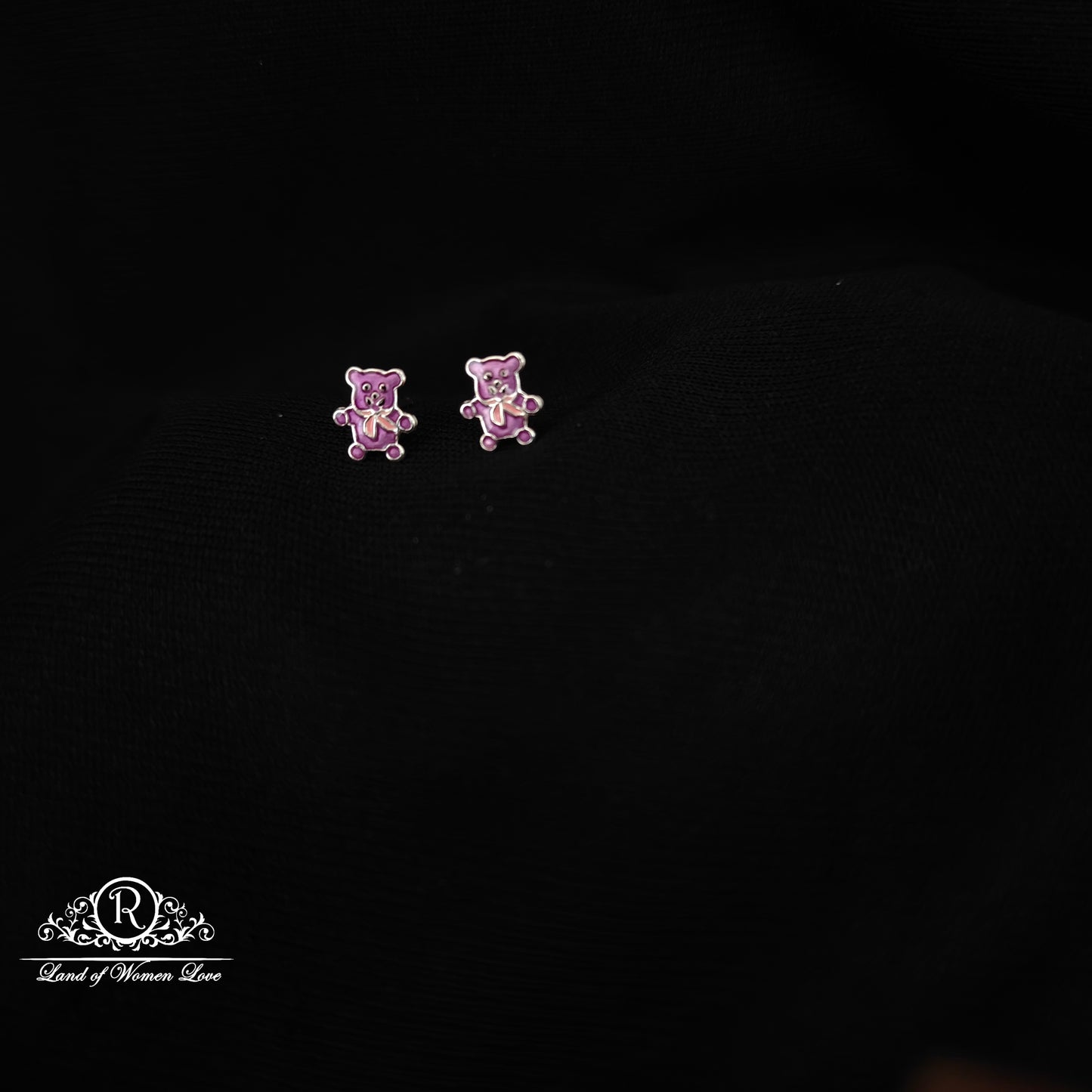 92.5 Silver Cat Kids Earrings-RCHS60