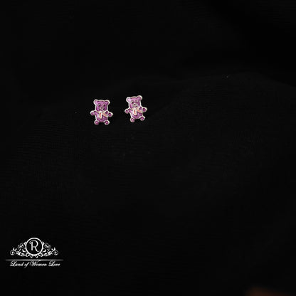 92.5 Silver Cat Kids Earrings-RCHS60