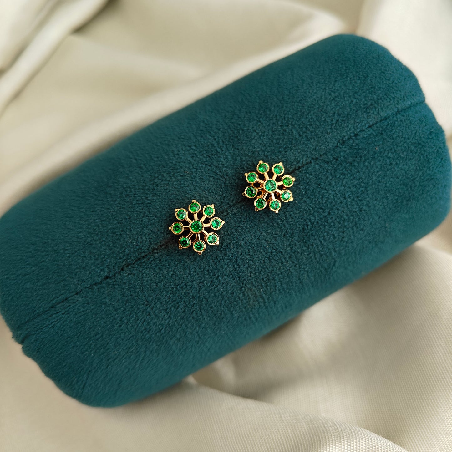 92.5 silver flower design earrings -RCK339