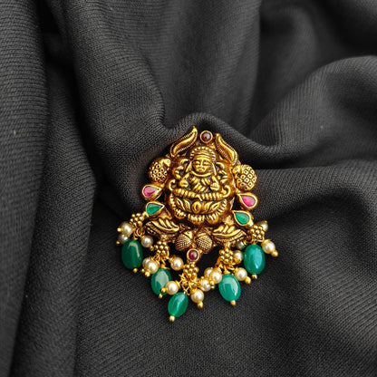 92.5 Silver With Gold Polish Lakshmi Devi Desgin pendant -RCV364
