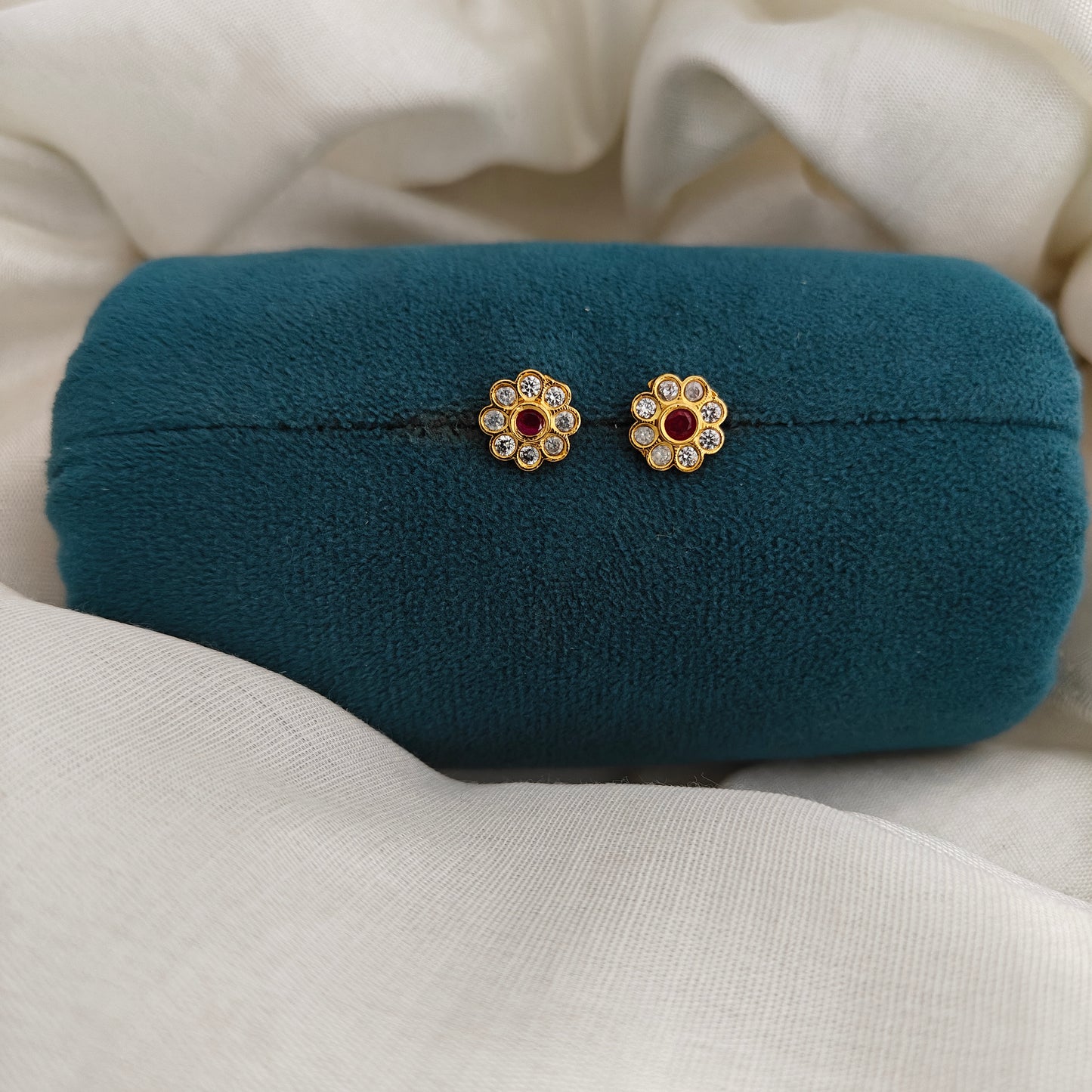 92.5 Silver With Gold Polish Earrings-RCV393
