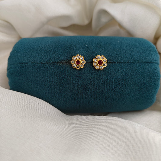92.5 Silver With Gold Polish Earrings-RCV393