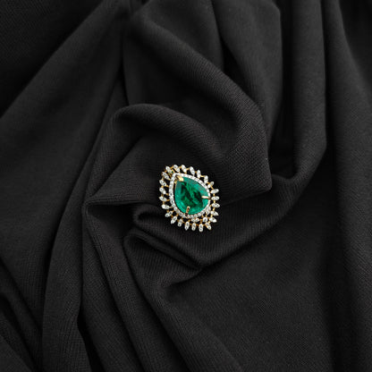 92.5 silver diamond finishing pendant with green stone-RCSB055