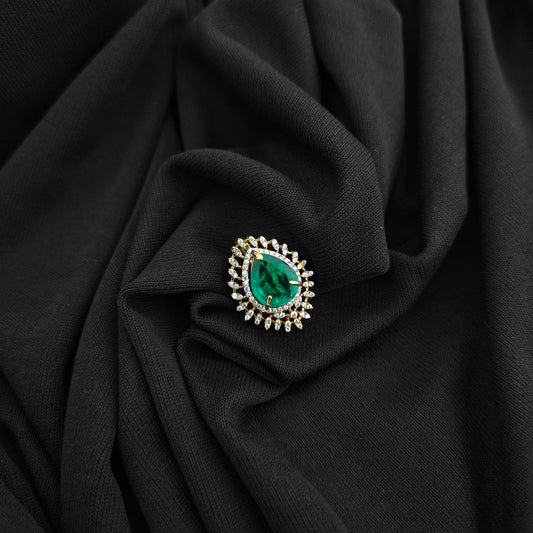 92.5 silver diamond finishing pendant with green stone-RCSB055