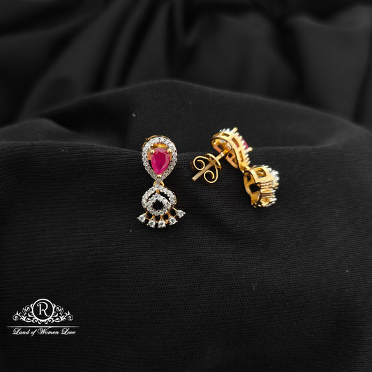 92.5 silver diamond finishing  earrings -RCR208
