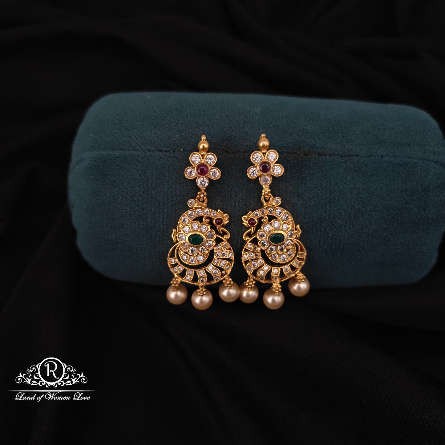 92.5 Silver Mossinaite earrings-RCH1166