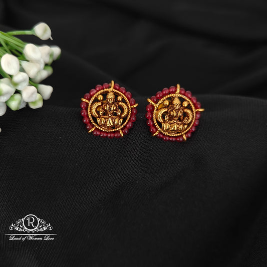 92.5 SILVER RUBY LAKSHMI DEVI  STUDS-RCJR1072