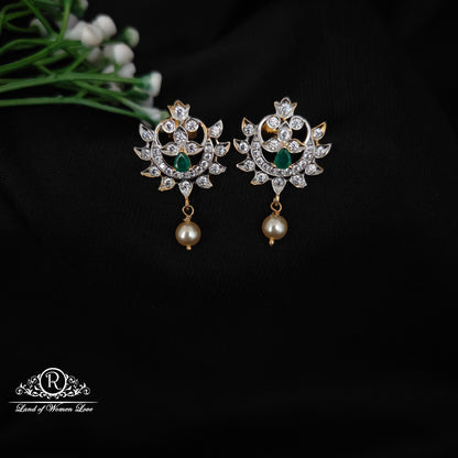 92.5 SILVER STONE EARRINGS-RCHD060