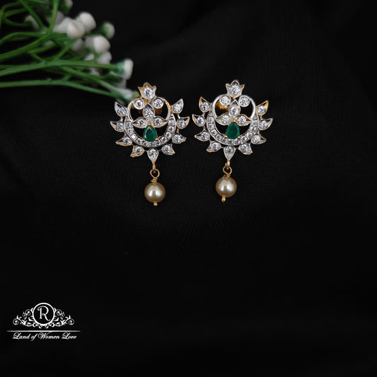 92.5 SILVER STONE EARRINGS-RCHD060