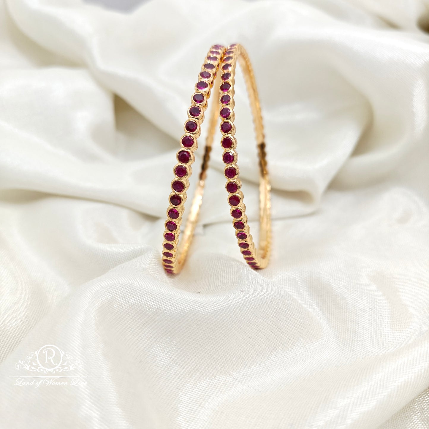 92.5 silver ruby stone bangles-RCM1627