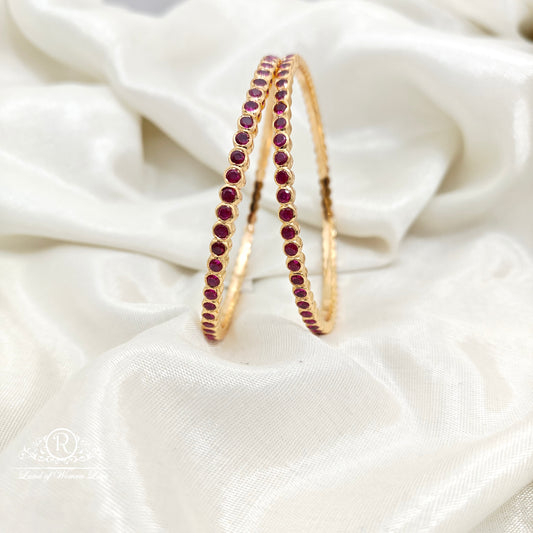 92.5 silver ruby stone bangles-RCM1627