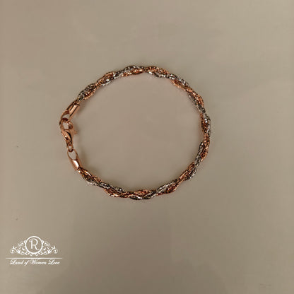 92.5 SILVER TWO TONE BRACELET -RCG342