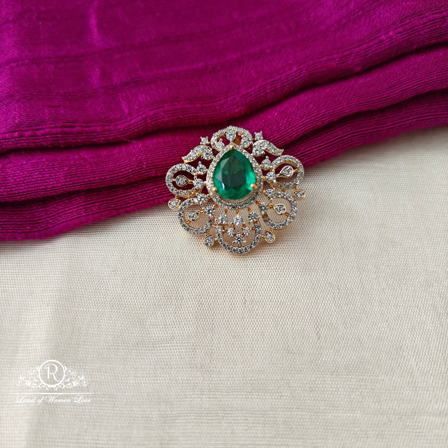 92.5 SILVER Diamond Finishing Pendant-RCSB001