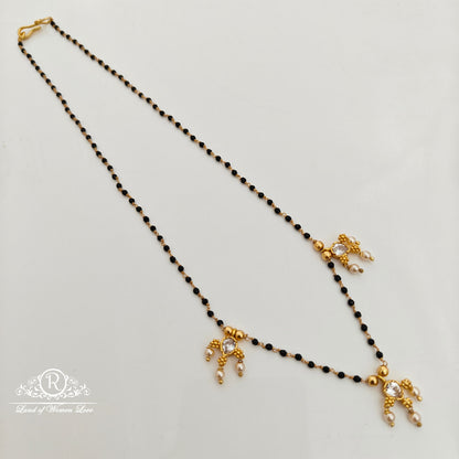 92.5 Silver with gold polish black beads-RCH1298
