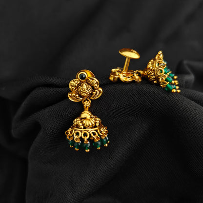 92.5 Silver With Gold Polish  Lakshmi Devi Jumkas -RCV403