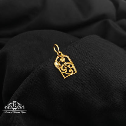 92.5 Silver Om muruga design with gold polish locket-RCR269