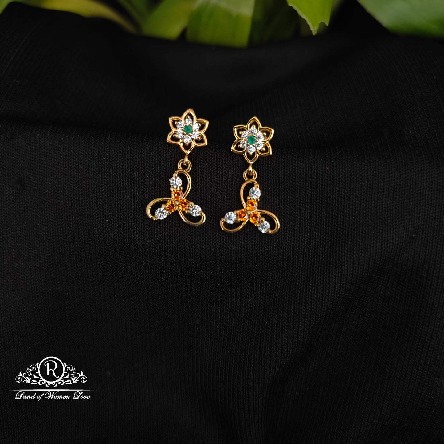 92.5 SILVER STONE EARRINGS-RCHD040