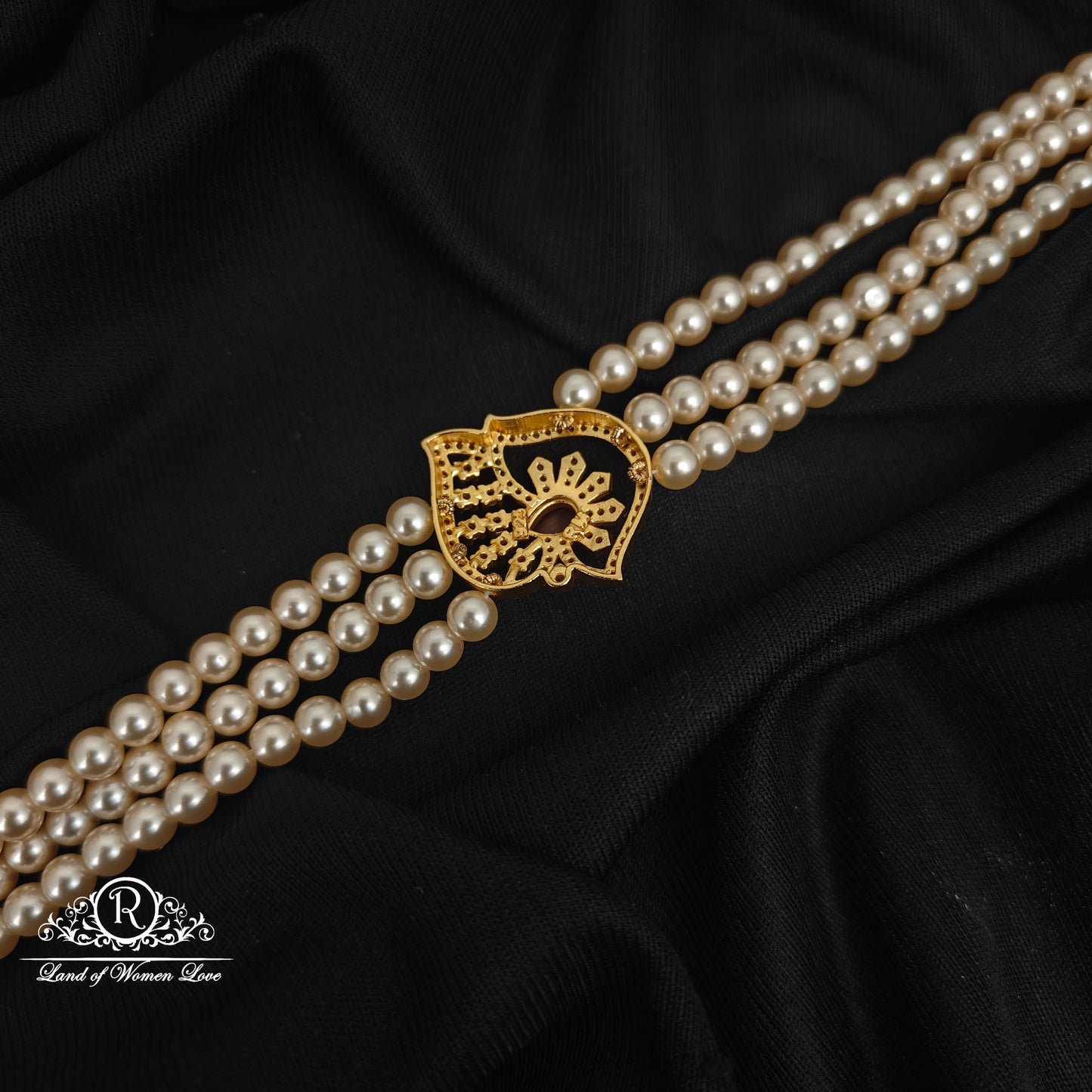 92.5 Silver pearl chocker-RCJR1099