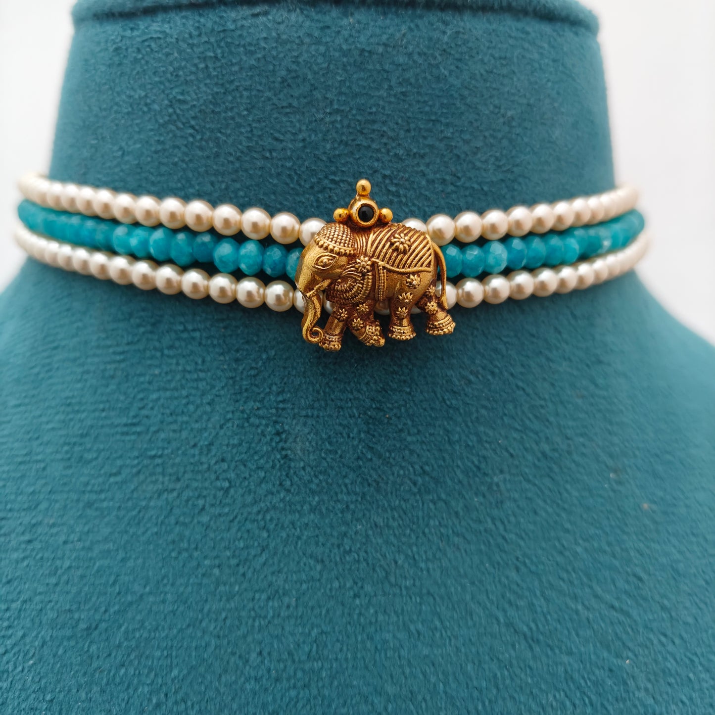 92.5 Silver Beads choker -RCH1275