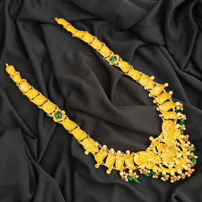 92.5 Silver  lakshmi devi Haram design-RCV326